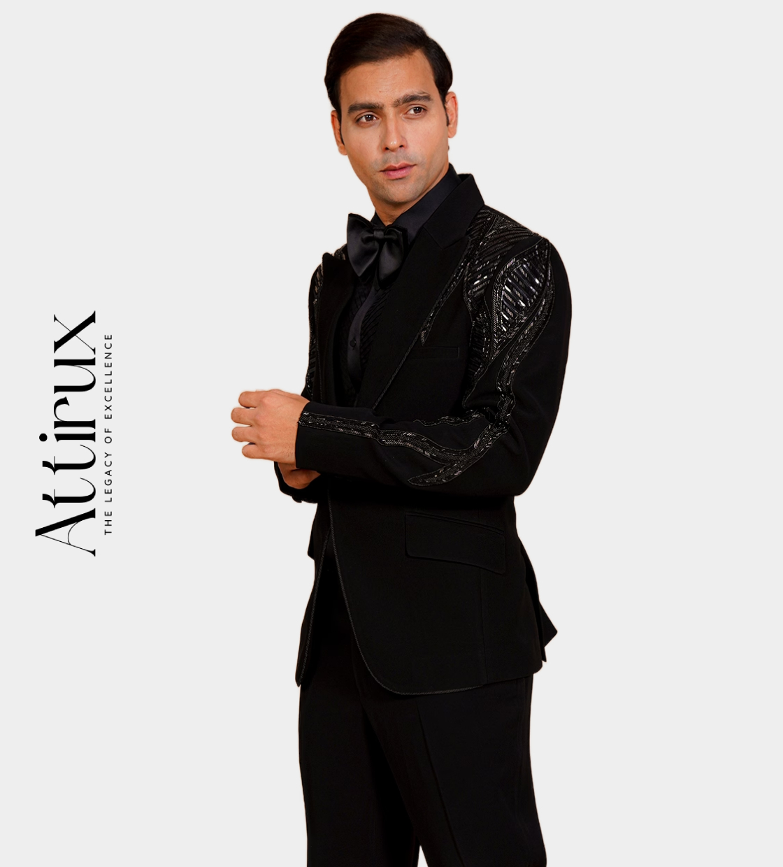 Black Designer Tuxedo Suit by Attirux | Attirux Tuxedo Suit for Men