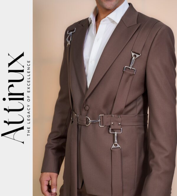 Brown Belt Style Brown Two Piece Suit - Two Piece Suit for Men Online in USA