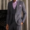 Grey Pinstripe Three Piece Suit for Men by Attirux - 3 Piece Suit