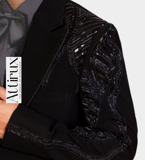 Black Designer Tuxedo Suit by Attirux | Attirux Tuxedo Suit for Men