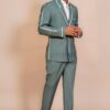 Sea Green Double Breasted Two Piece Suit for Men by Attirux 1