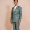 Sea Green Double Breasted Two Piece Suit for Men by Attirux