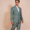 Sea Green Double Breasted Two Piece Suit for Men by Attirux