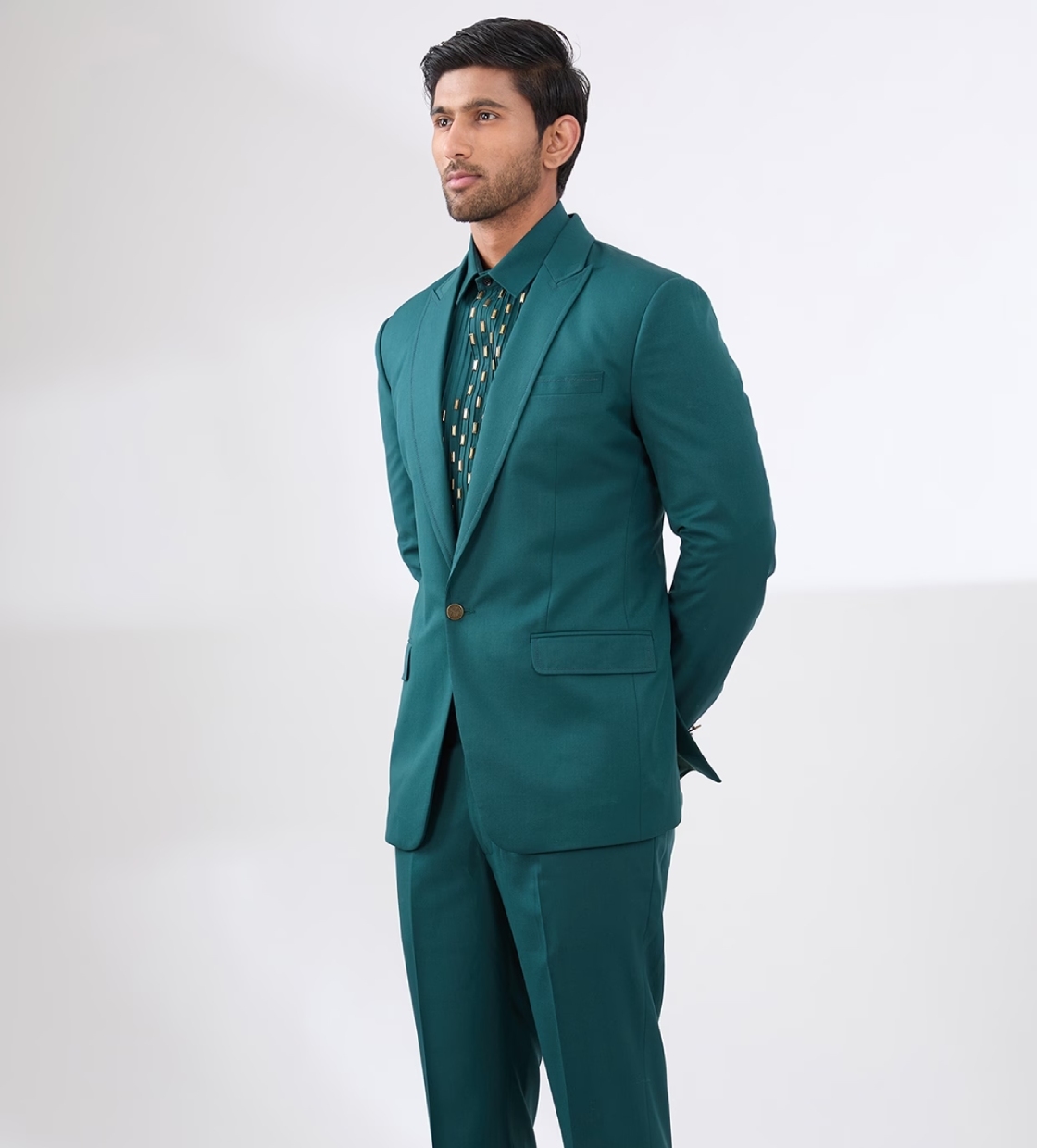 Teal Blue Two Piece Suit for Men by Attirux | Two Piece Suit