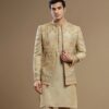 Beige Open Front Prince Coat with Kurta Pajama