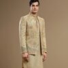 Beige Open Front Prince Coat with Kurta Pajama Online in USA