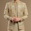 Beige Open Front Prince Coat with Kurta Pajama _ Prince Coat for Men