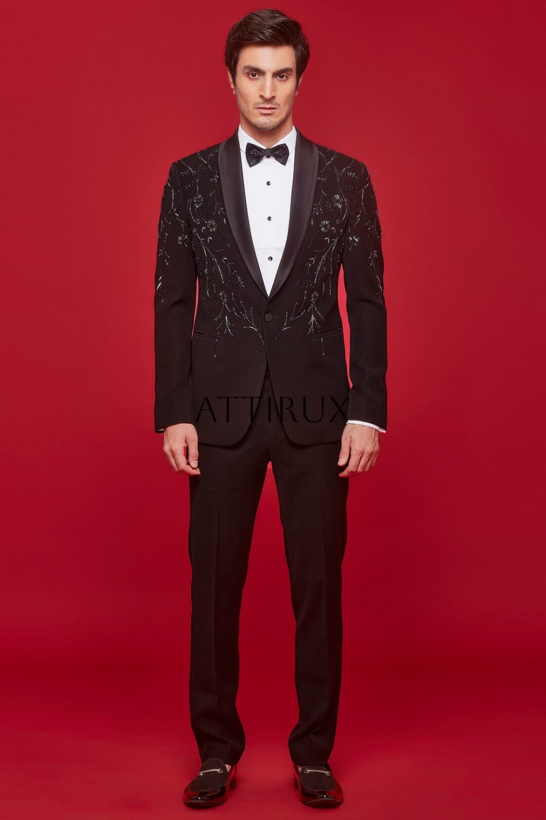 Black Designer Tuxedo 2 Piece Suit