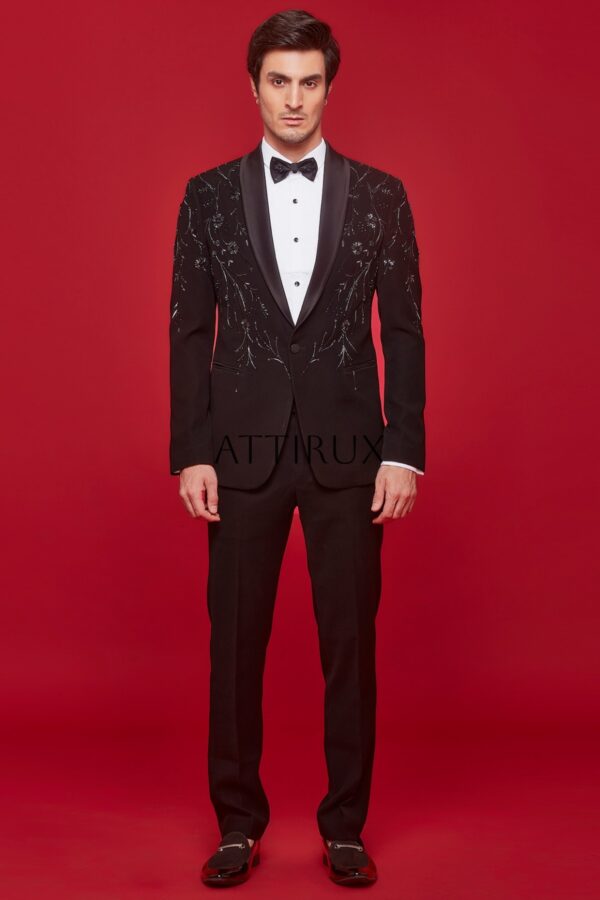 Black Designer Tuxedo 2 Piece Suit