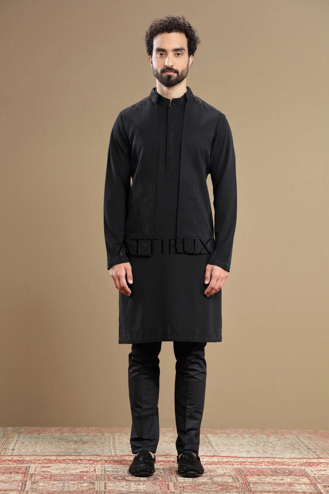 Black Designer Wasitcoat for Men in USA