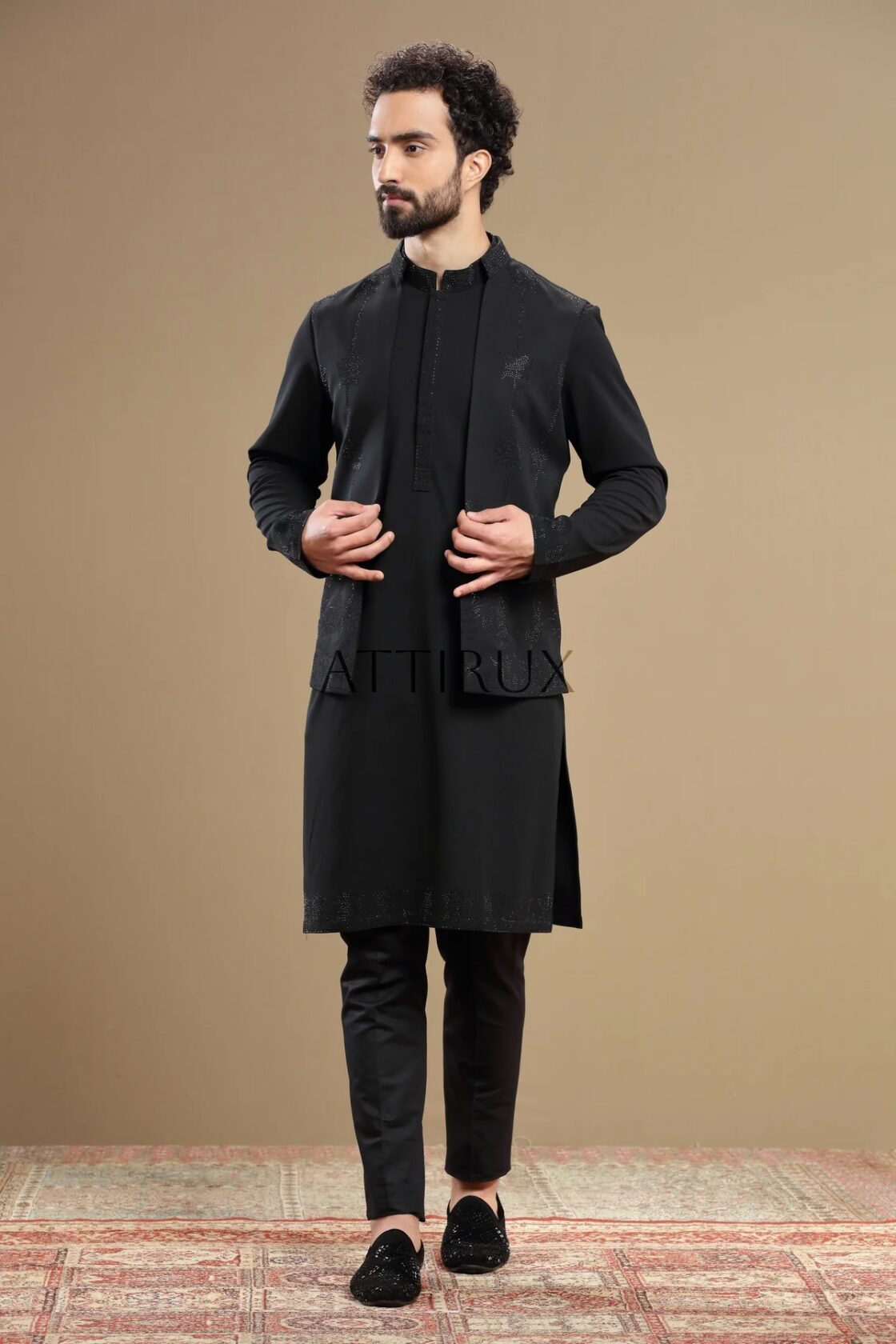 Black Waistcoat with Kurta Pajama Buy Online in USA