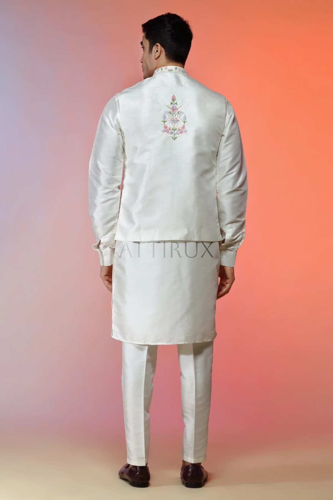 Ivory Silk Waistcoat with Kurta Pajama - Buy Waistcoat online in USA