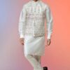 Ivory Silk Waistcoat with Kurta Pajama - Mehndi Waistcoat for Men