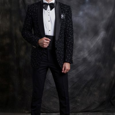 Black Designer Tuxedo Suit for Men